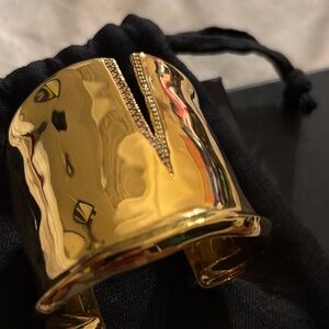 Reformation x Clare Waight Keller Gertrude Cuff - Gold with Pave Slit